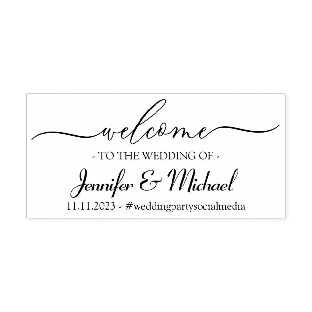 Sello Automático Celebración de Boda Simple Firma de Bienvenida (Diseño)