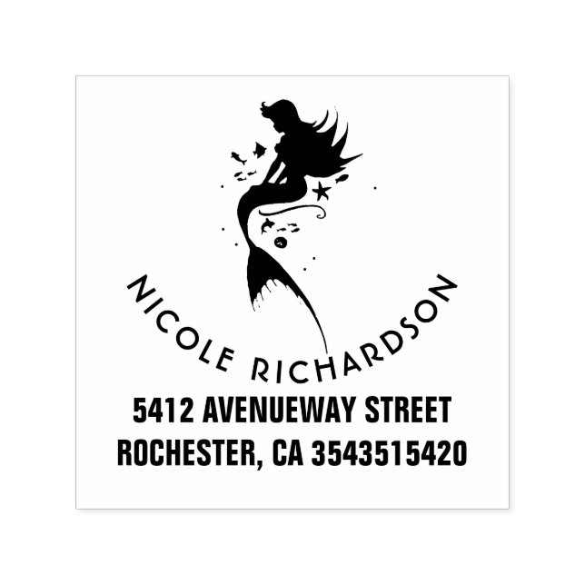 Sello Automático Celebración de la Sirena bajo la playa del mar (Diseño)