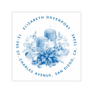 Sello Automático Centro de velas con flor de Poinsettia