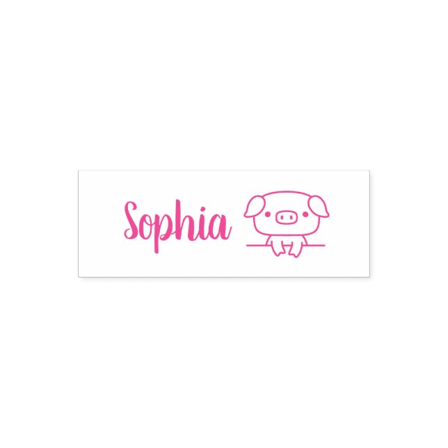 Sello Automático Cerdito Lindo, Nombre Personalizado (Diseño)