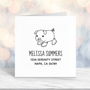 Sello Automático Cerdo de lechón en barro de caucho