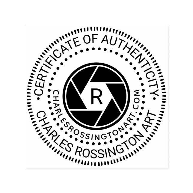 Sello Automático Certificado de autenticidad de apertura de cámara  (Diseño)