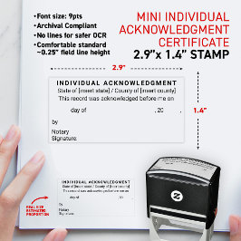 Sello Automático Certificado mini de Reconocimiento de Notario Indi