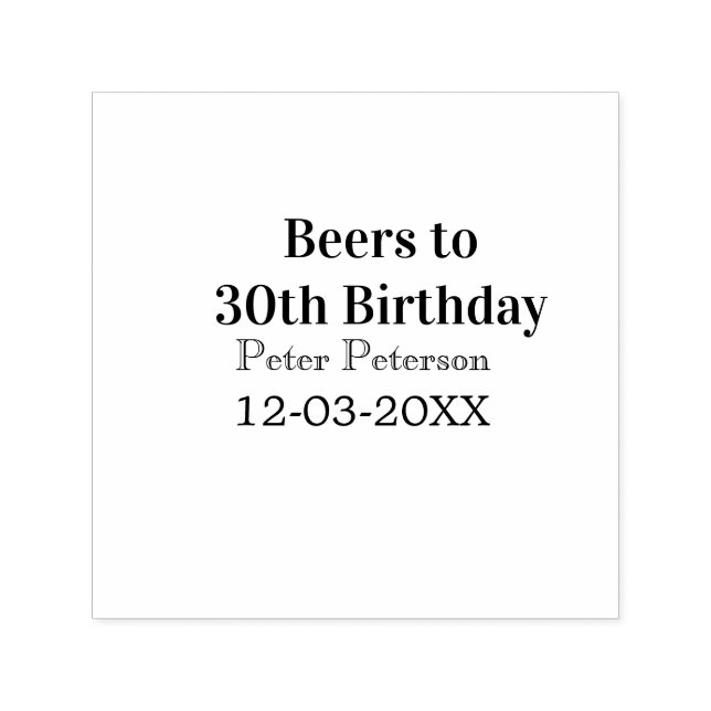 Sello Automático Cervezas para cumpleaños 30 nombre fecha hombre el (Diseño)