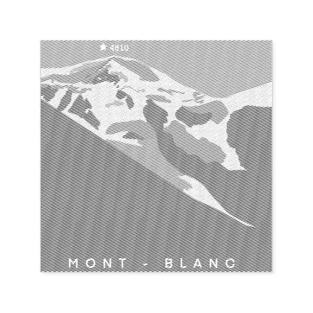 Sello Automático Chamonix, Mont-Blanc, de dibujos digitales, recuer (Diseño)