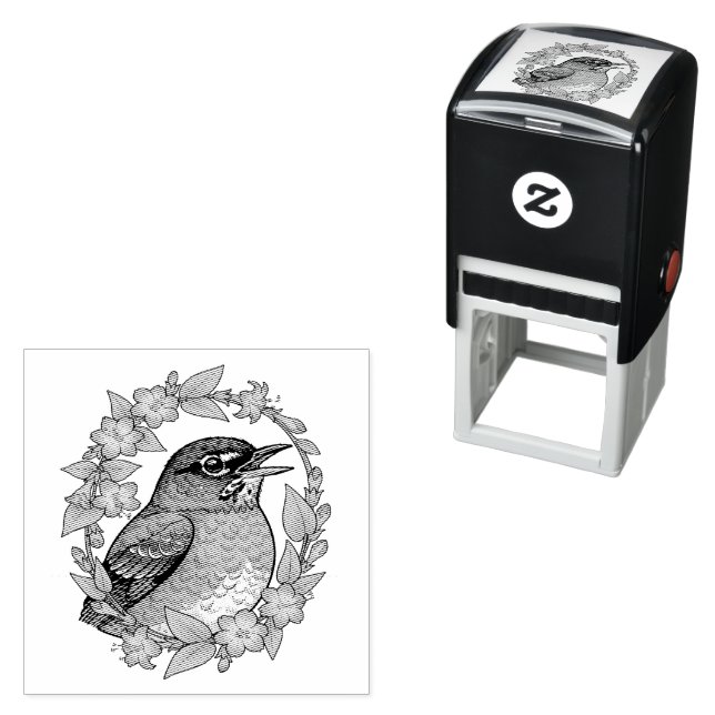 Sello Automático Charming Connecticut Bird With Mirabilis (In Situ)