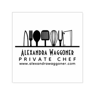 Sello Automático Chef Profesional, Logotipo de Negocio de Utensilio