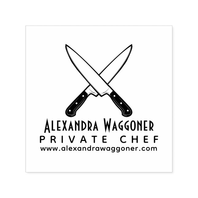 Sello Automático Chef Profesional, Logotipo Empresarial de Cuchillo (Diseño)