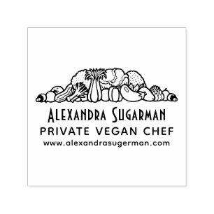 Sello Automático Chef Vegano Profesional Logotipo de Negocio de Ver
