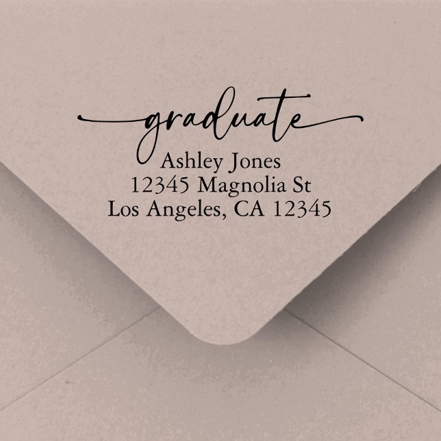 Sello Automático Chic Script Graduation Return Address (Subido por el creador)