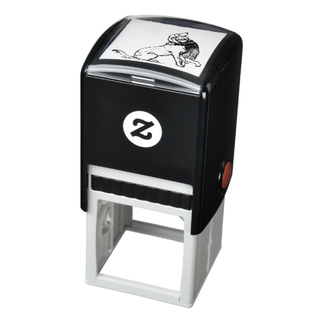 Sello Automático chica de arte de línea de perro niña (Producto)