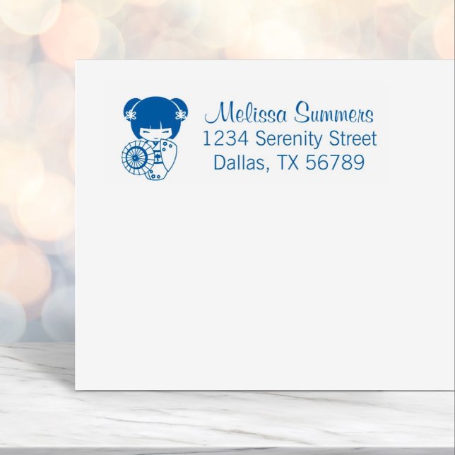 Sello Automático Chica de paraguas asiático en discurso de kimono (Subido por el creador)