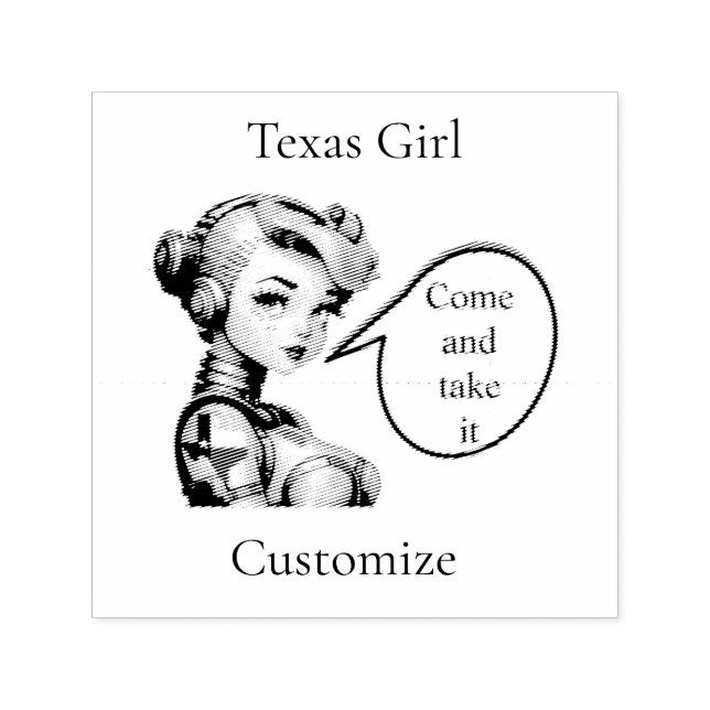 Sello Automático Chica de Texas Thunder_Cove (Diseño)