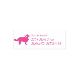 Sello Automático Chica rosado de porcino collie de borde Baby Showe