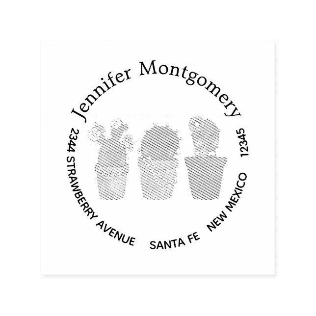 Sello Automático Chicas Cute Cactus Con Joyería (Diseño)