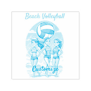 Sello Automático Chicas de Voleibol de Playa Thunder_Cove