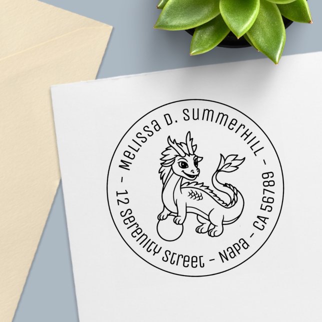 Sello Automático Chinese Dragon Round Address (Subido por el creador)