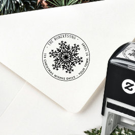 Sello Automático Christmas Snowflake Holiday Return Address
