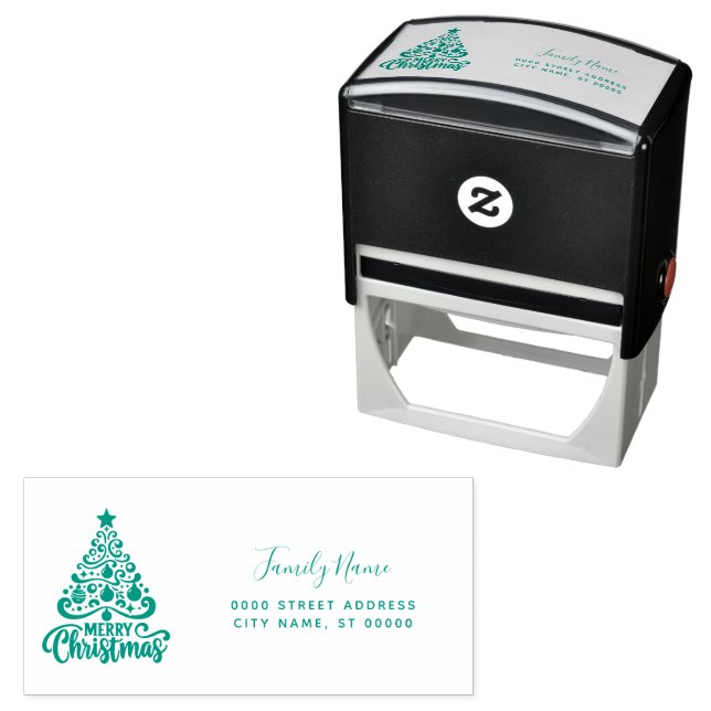 Sello Automático Christmas Tree Return Address Self-inking Stamp (In Situ)
