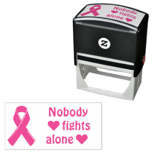 Sello Automático Cinta rosa para la toma de conciencia sobre el cán