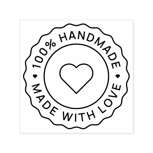 Sello Automático Círculo 100% Hecho a Mano Con Amor (Diseño)