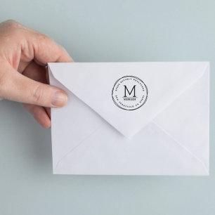 Sello Automático Círculos dibujados a mano de Fuchsia   Dirección d