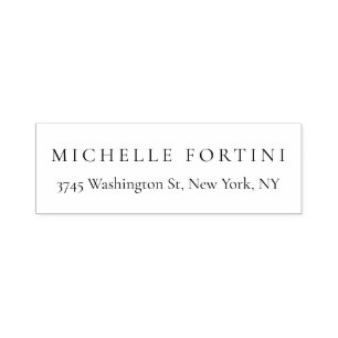 Sello Automático Clásico Blanco Minimalista Plano Elegante Simple