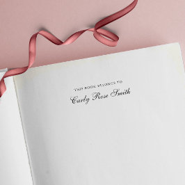 Sello Automático Clásico Cursivo Elegante Este Libro Pertenece A