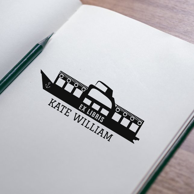 Sello Automático Clásico ex libris personalizado de barco (Subido por el creador)