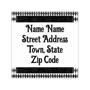 Sello Automático Clásico Harlequin Blanco Negro Diamond Argyle