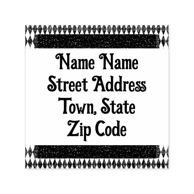 Sello Automático Clásico Harlequin Blanco Negro Diamond Argyle (Diseño)