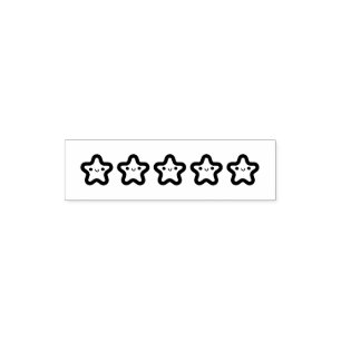 Sello Automático Clasificación de estrellas sonrientes de 5 estrell