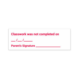 Sello Automático Classwork No Completado Maestro de Firmas Primaria