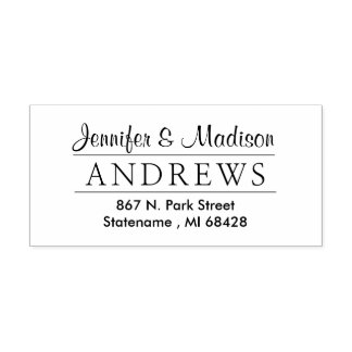 Sello Automático Classy Couple Elegante Monograma Dirección de reto