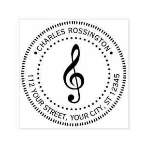 Sello Automático Clave de Sol Música Clave Redonda Nombre Dirección
