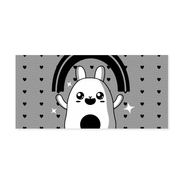 Sello Automático Clísico arcoiris de Kawaii (Diseño)