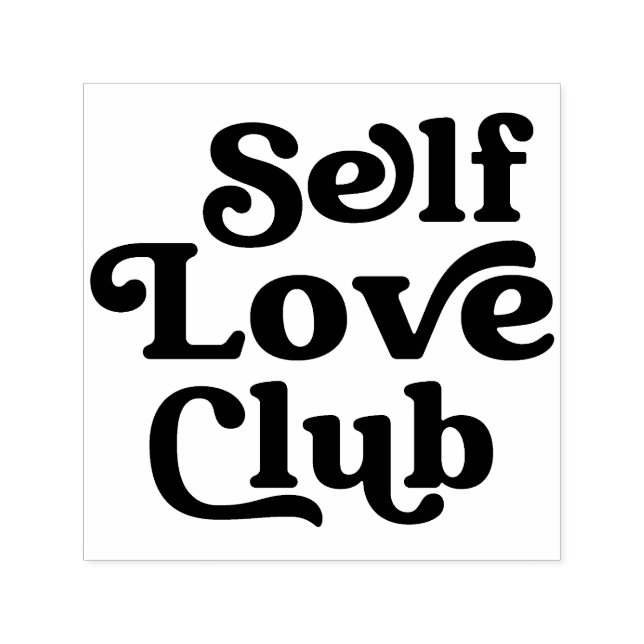 Sello Automático Club de amor propio blanco negro mínimo (Diseño)