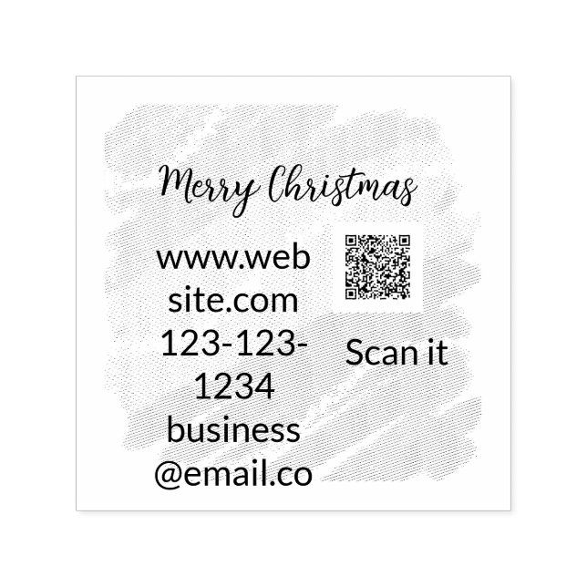 Sello Automático código QR de Feliz Navidad negocio amarillo verde  (Diseño)