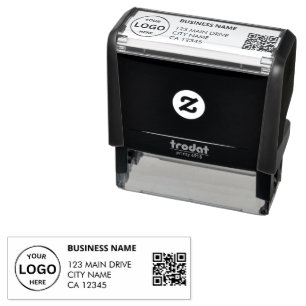 Sello Automático Código QR Dirección de devolución profesional de d