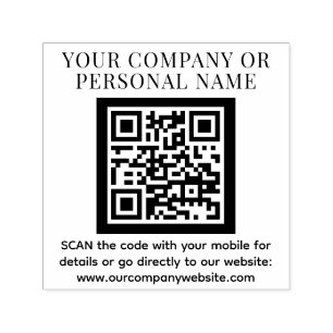 Sello Automático CÓDIGO QR nombre comercial texto personalizado mod