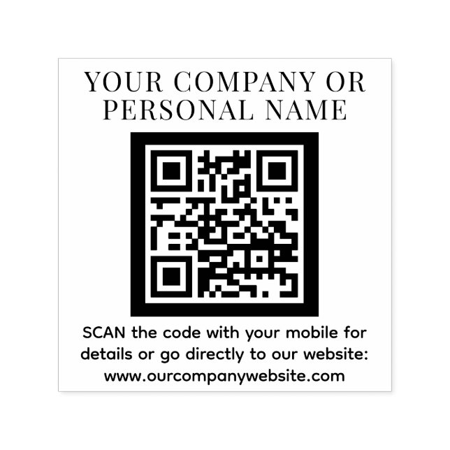 Sello Automático CÓDIGO QR nombre comercial texto personalizado mod (Diseño)