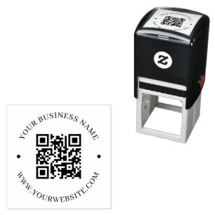 Sello Automático Código QR promocional empresarial redondo moderno