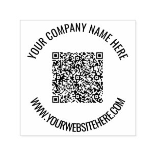Sello Automático Código QR y texto Personalizado Marca de redondeo