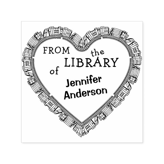 Sello Automático Colección de libros de la biblioteca de nombres pe (Diseño)