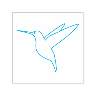 Sello Automático Colibrí de arte de línea mínima