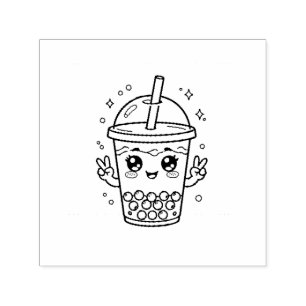 Sello Automático Colorear té de boba kawaii