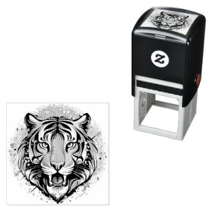 Sello Automático Colores de arcoíris de cabeza de tigre pintan manc