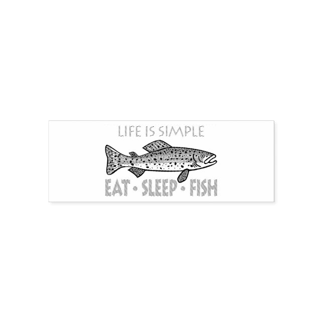 Sello Automático Comer pescado para dormir - Divertido (Diseño)
