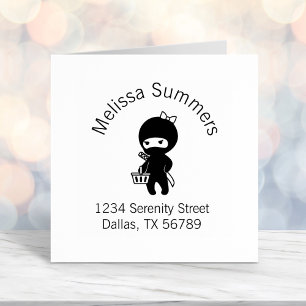 Sello Automático Comprando dirección rosa Ninja Chica