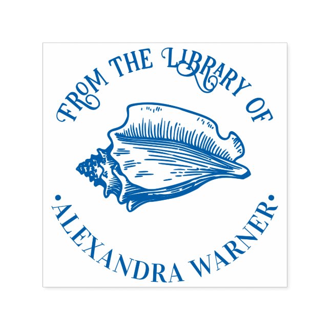 Sello Automático Concha de caracol elegante #2 Playful Biblioteca R (Diseño)